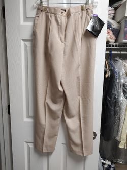 NWT Counterparts Brand Beige Pants- Sz 16-Adjustable Waist Up To 5" Slimming