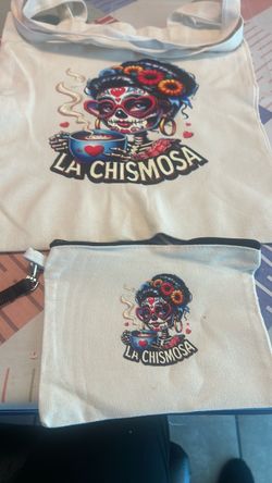 La Chismosa Canvas Tote Bag and Pouch Set