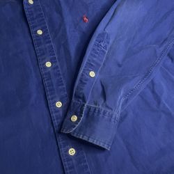 vintage ralph lauren Blake Long sleeve Blue button up shirt size Large