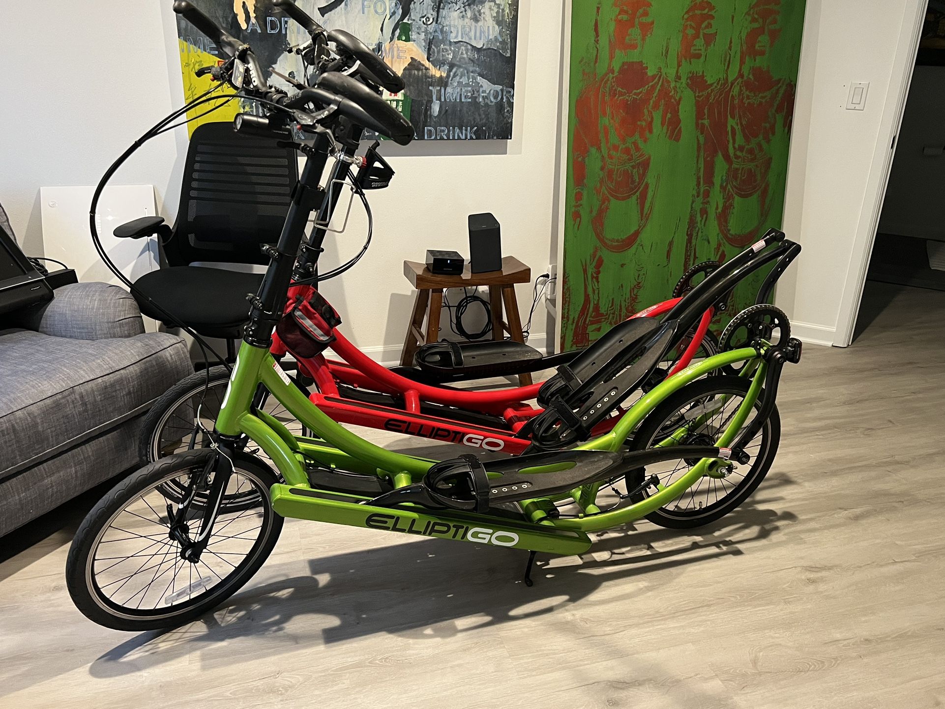 Like New - ElliptiGO Bike 8s / Elliptical Bicycle, One Red & One Green - Great Condition