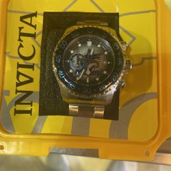 Invicta Reserve 52mm Silver With Black Mens Watch 