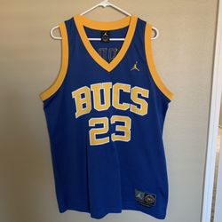 Michael Jordan Bucs 23 High School Blue Jersey Large. Used Great Condition.