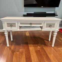 Paris Writing Desk - White And Gold With 3 Drawers