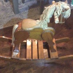 Rocking Horse Wooden Handmade Vintage 