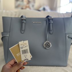 MK Gilly Large Travel Tote Pale Blue