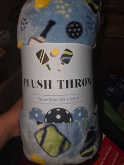Pickleball Plush Throw Blanket 50x60