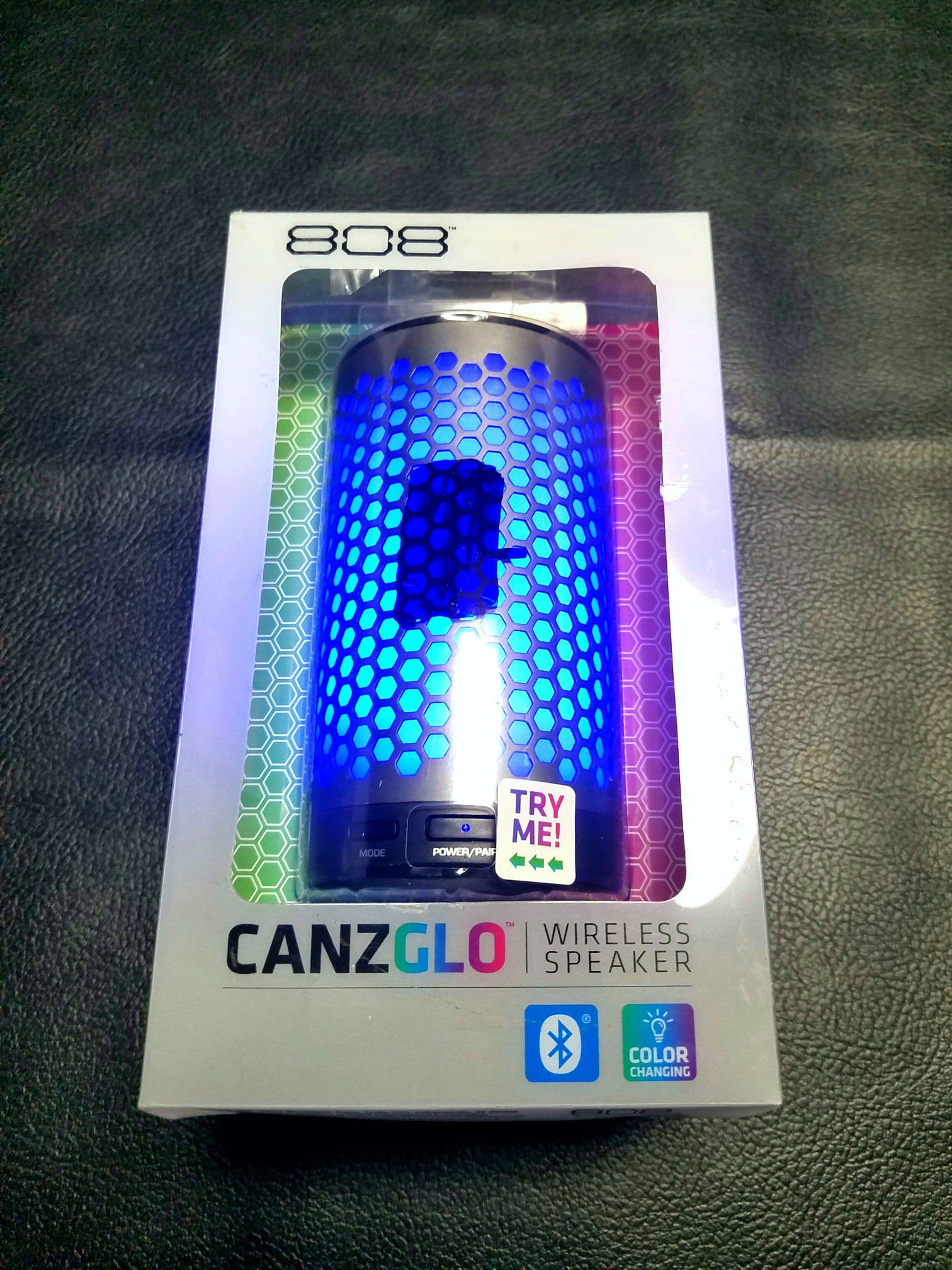 New Open Box 808 CANZ GLO Bluetooth Wireless Speaker, Gunmetal.