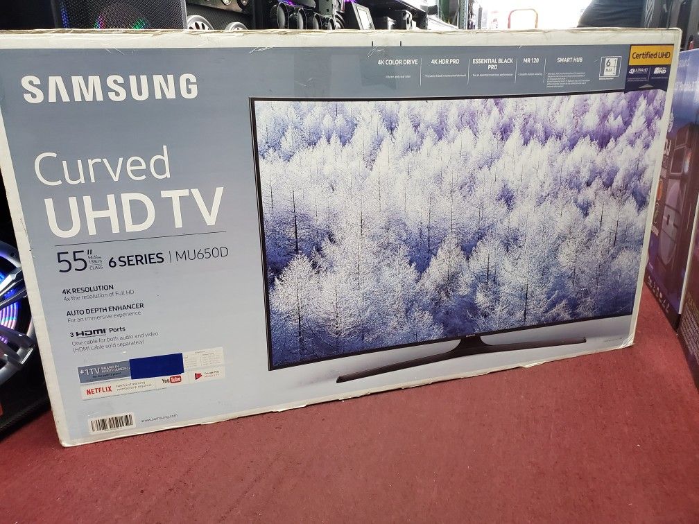55" CURVE CURVE TV AVAILABLE BY SAMSUNG. UN55MU650DFXZA. 4K ULTRA HDTV SMART TV