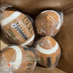 Wilson GST 1003 Box Of 4 - NCAA/HS Leather Game Footballs (WTF1003) NEW W/logo