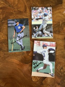 Seattle Mariners Autograph Postcards (Dick Williams, Alvin Davis and Bill Wilkinson)
