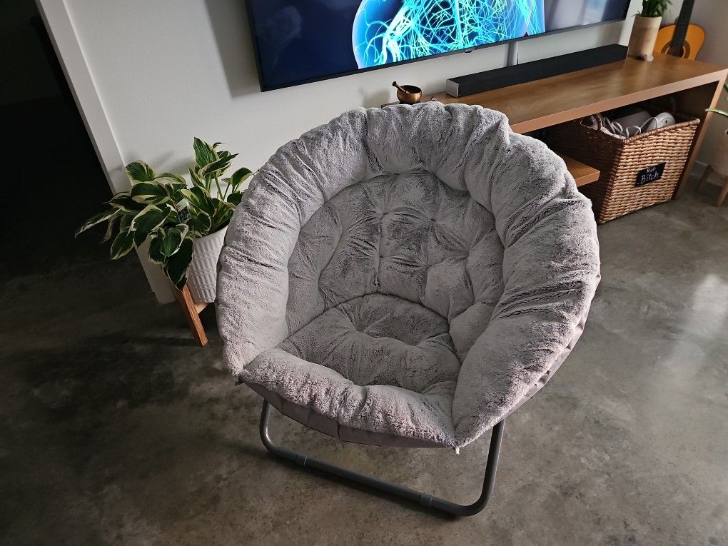 Comfy Saucer Chairs Folding Cozy Faux Fur