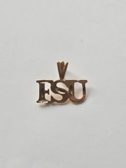 Florida State University Solid 14k Yellow Gold Pendant