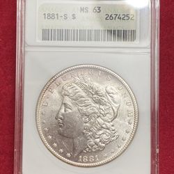 Cartwheels !!on This 140 Yr Old 1881–S Morgan Silver Dollar ANACS MS63!!