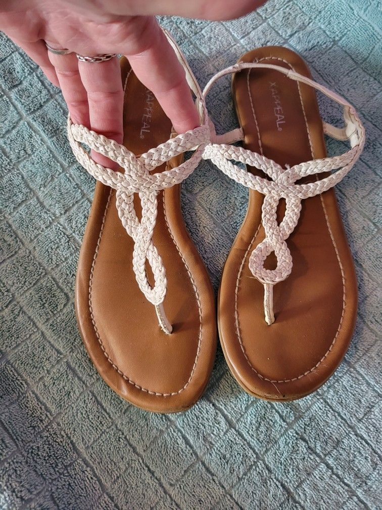 Women's White Sandals ...size 7.5