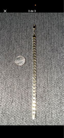 Flat Cuban link bracelet made of titanium, 14k gold-plated, 8 inches