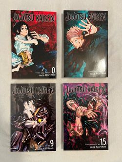 Jujutsu Kaisen Manga Volumes 0, 1, 9, 15