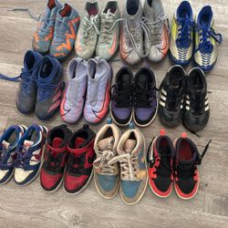 Bundle Of Kids Nike Shoes And Soccer cleats 