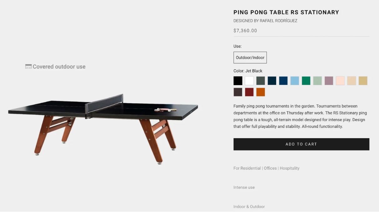 RS Barcrelona ping pong table - HPL top - Over $7K Retail!