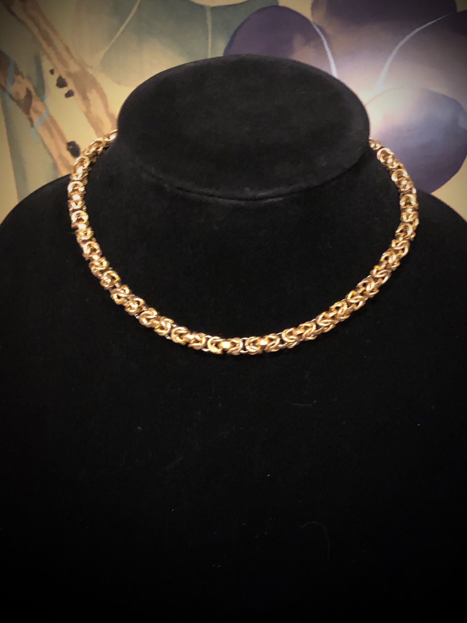 Stunning Les Bernard Designer Signed Choker Gold Tone