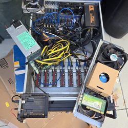 Mining Rig Frames With Corsair Power Supply, Fans Etc.
