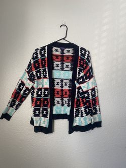 Knitted Pink/blue/white Winter Cardigan 💞