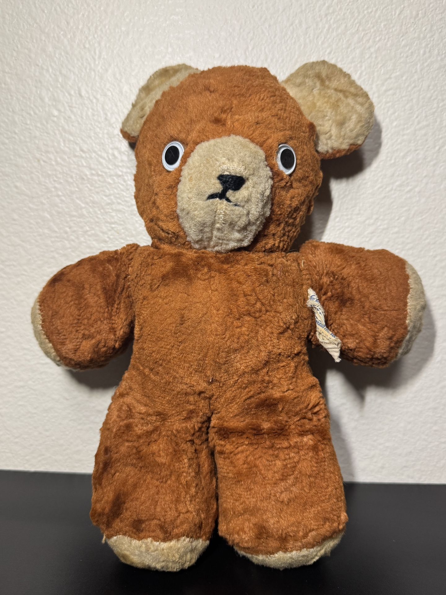 Vintage Cubby Teddy Bear Plush 11” (1950s–1960s)