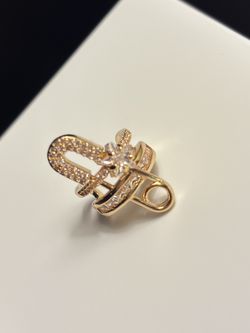 Ear Cuff - Gold w/ Faux Diamond Safety Pin