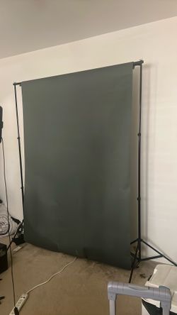 Grey paper backdrop with stand
