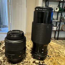 Two Camera Lens Nikon And Canon