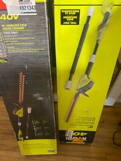 New Ryobi 40v pole hedge trimmer tool only