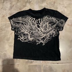 Affliction Dragon T-Shirt Baby Toddler Small Grunge Emo Black Y2K SZ 4/5