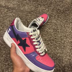 Pink And Purple Bapestas Size 8.5