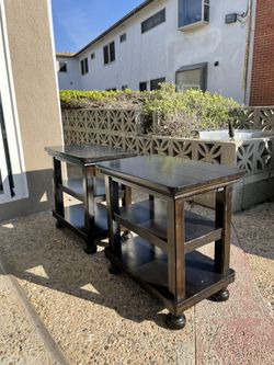 2 End Tables - Black 16 x 24 x 24