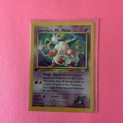 1st Edition Sabrina’s Mr. Mime 59/132 Pokemon Card from Gym Challenge 
