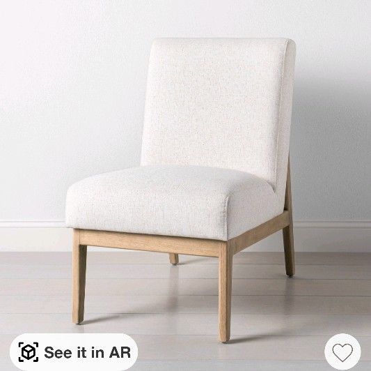 Upholstered Natural Wood Slipper Accent Chair Oatmeal - Hearth & Handâ„¢ with Magnolia
