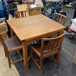 Old Oak table and four chairs