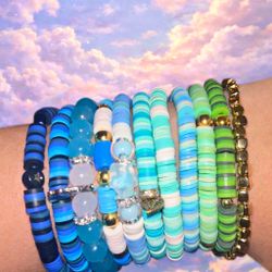 Handmade Bracelets (pastel + Clear Beads) 