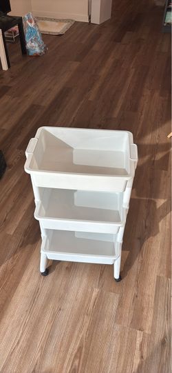 White 3-Tier Rolling Storage Cart