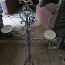 Roll Iron Candle Holders Vintage