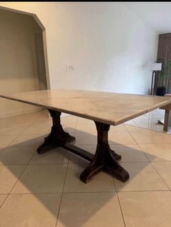 Marble dining table for 6 people