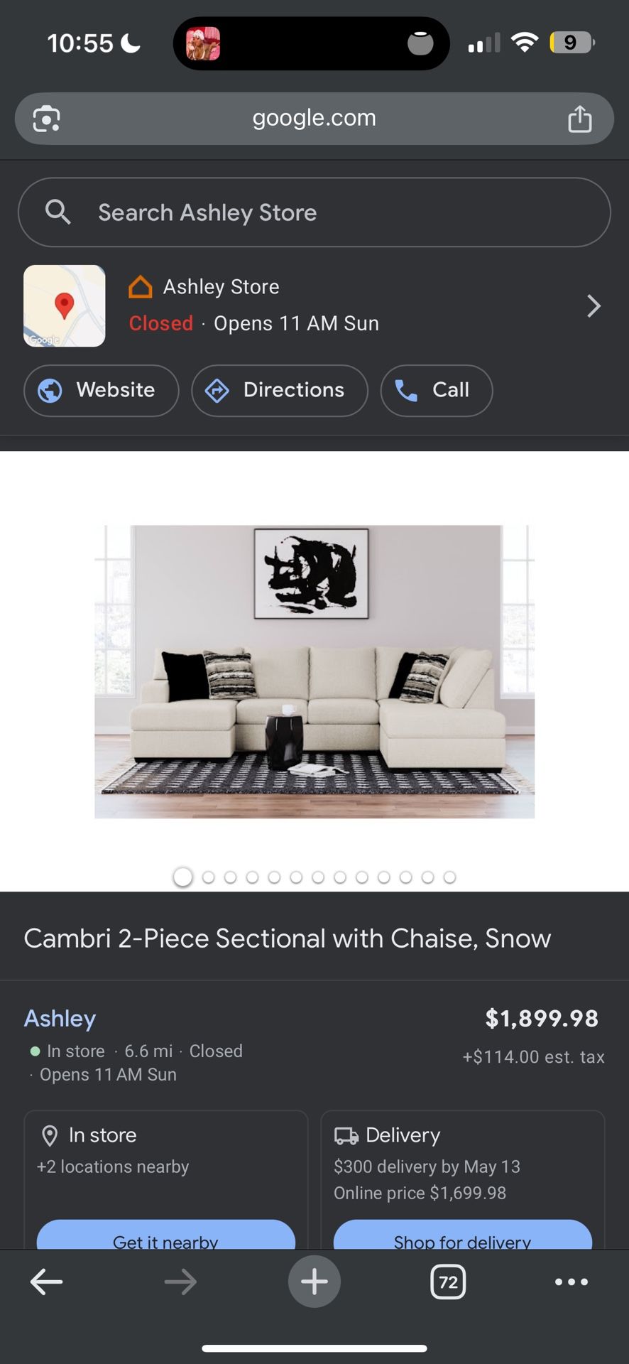 Sectional W Ottoman