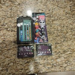 Nightmare Before Christmas Earrings, Make-up Brush, and Lollipop 