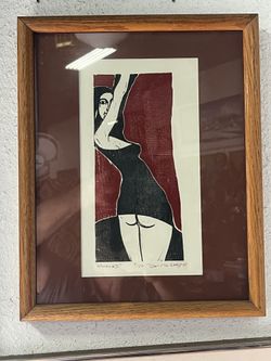 Signed Numbered Ltd Edition Woodcut Print Titled “Woman #3”
