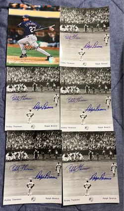 Bobby Thomson & Ralph Branca Dual Signed 8x10 Photo 1951 WS