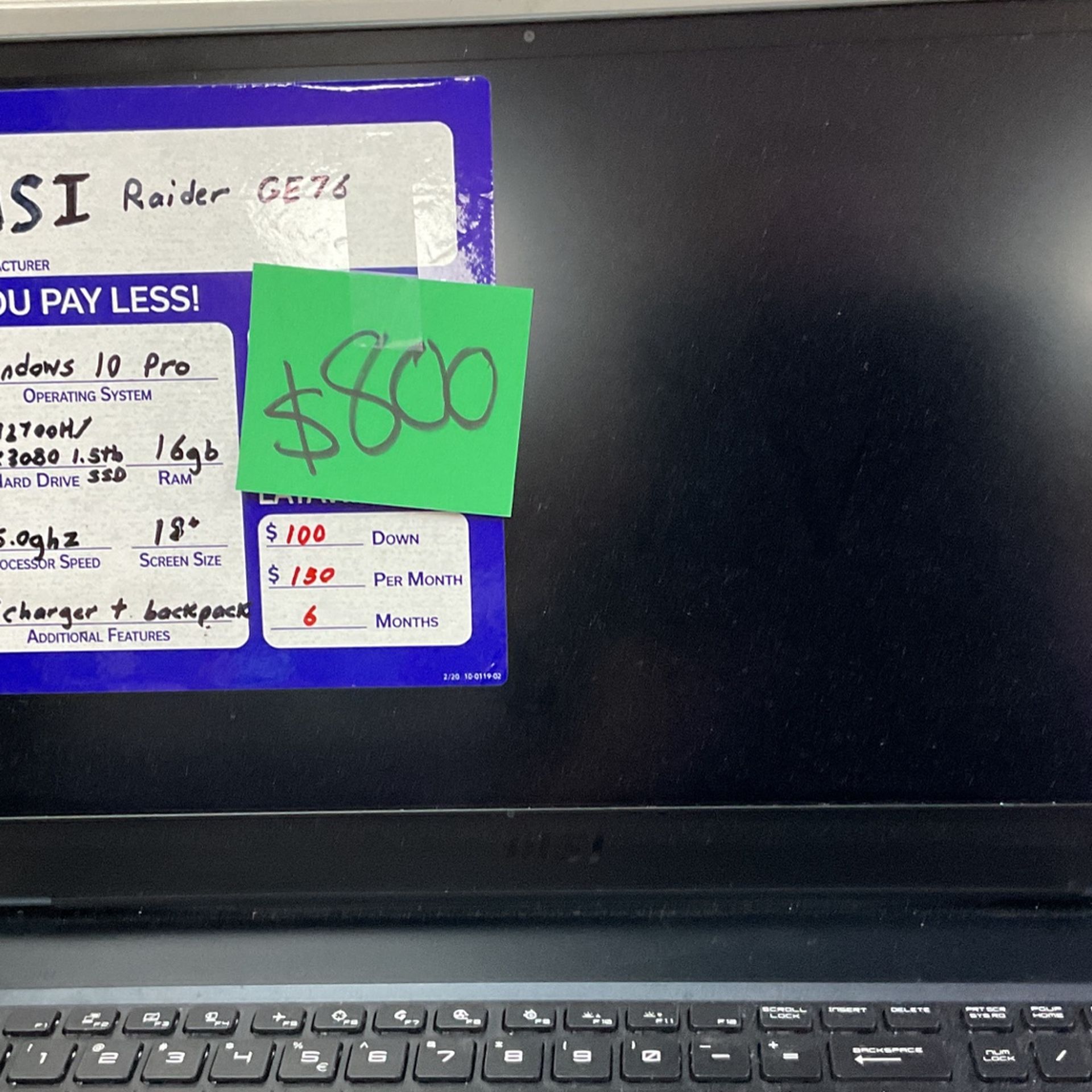 MSI Raider GE76 Gaming Laptop