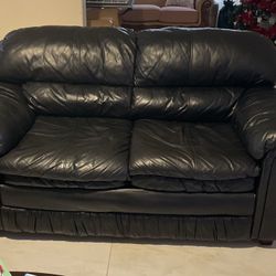 Black Leather Loveseat 