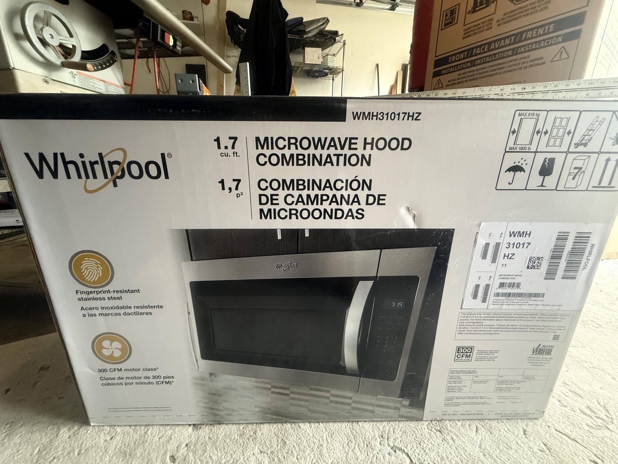 Whirlpool Microwave Hood Combo