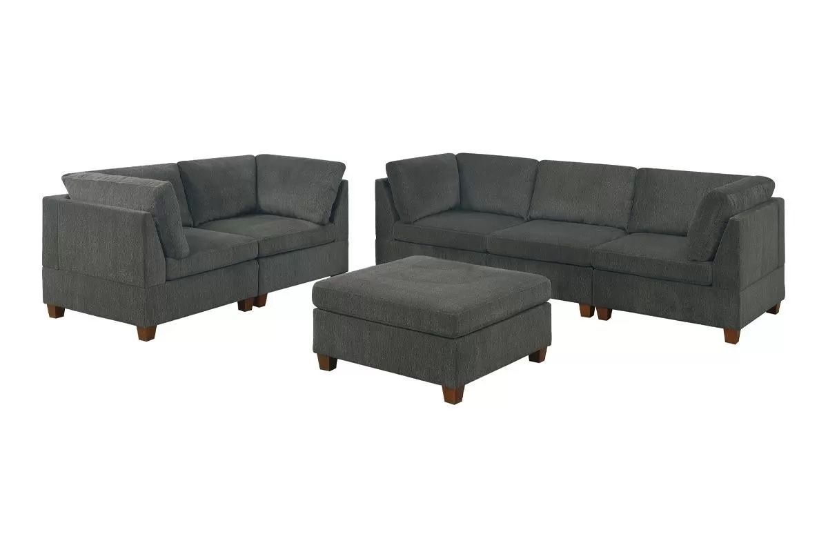 LARGE MODULAR SOFA AND LOVESEAT WITH OTTOMAN