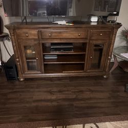 Tv Stand  Holds 85 Inch Tv Light Brown