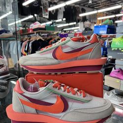 Nike LD Waffle Sacai CLOT Kiss of Death Net Orange Blaze